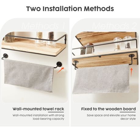 Rustic Wood Floating Shelf Set