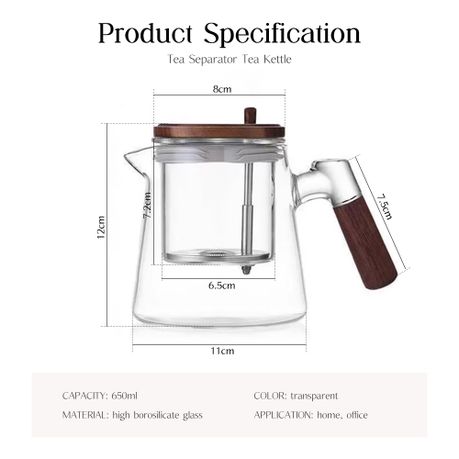 Glass Teapot with Removable Infuser 650ml