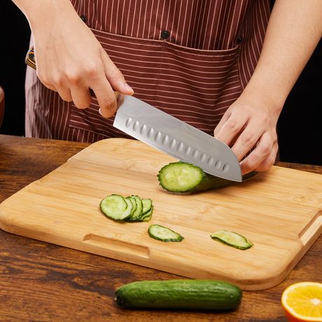18cm Damascus Steel Santoku Kitchen Knife with Wood Handle