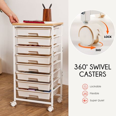 Chenshia 8-Drawer Rolling Utility Storage Organiser Cart