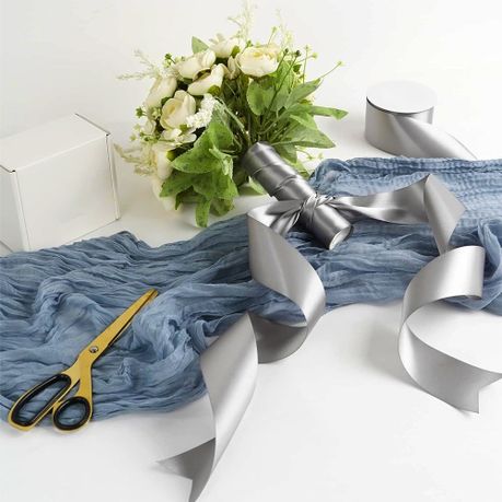 Grey Satin Ribbon Set (25 mm × 22 m)