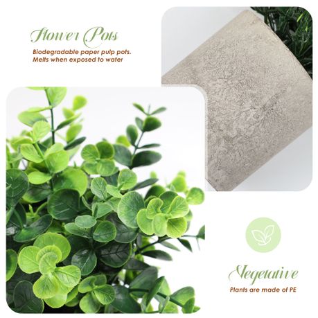 Mini Potted Artificial Decorative Table Plants - 6-Pack