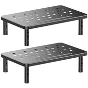 Height-Adjustable Monitor & Laptop Stand | 3-Level Riser | 37 × 23 cm | 2-Pack