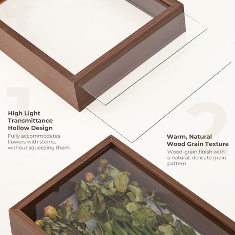 2pc A4 Double-Sided Glass Display - Dark Brown