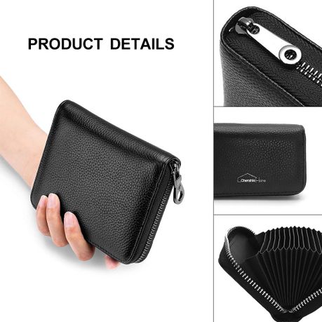 Faux Leather Wallet Unisex RFID Blocking Travel Card Holder - 12-Slot