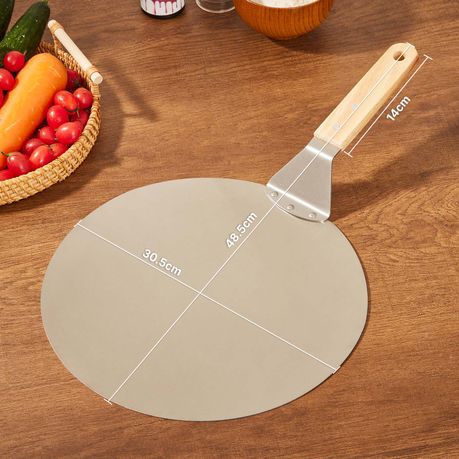 Chenshia Stainless Steel Baking Pizza Peel & Wood Handle Wide Pizza Spatula