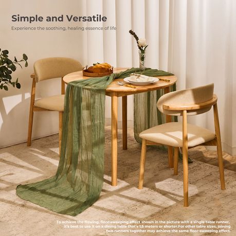 Green Cheesecloth Table Runner (2 Piece)