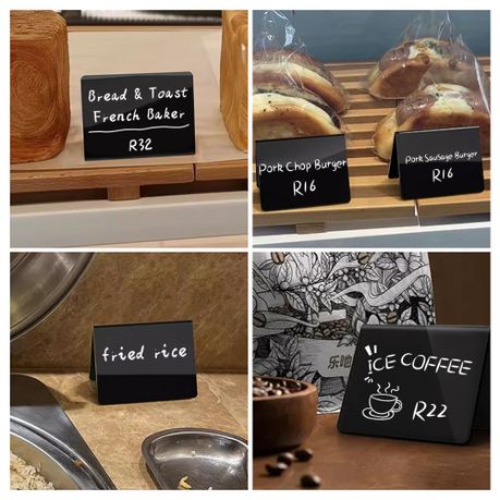 Chenshia 12pc Mini Chalkboard Signs L Shaped Table Food Labels Price Tags