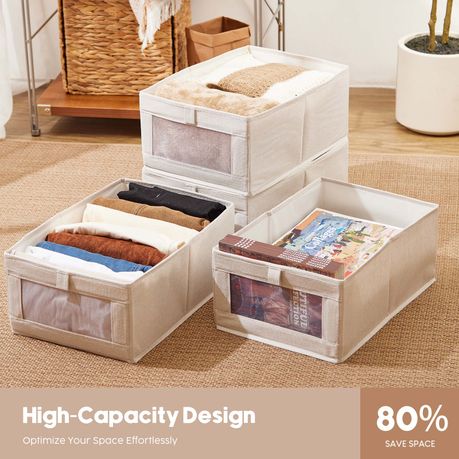 Foldable Closet Storage Boxes – 6 Pack