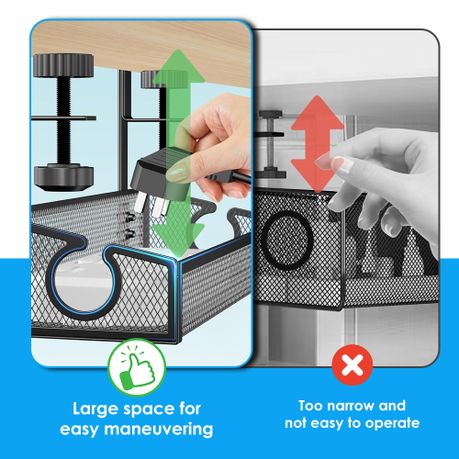Cable Management Organizer Rack Under Desk Tray Cord Organizer