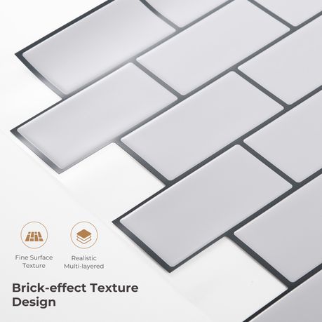 Peel and Stick 3D Mosaic Wall Tiles | 10 Sheets | 30 × 30 cm