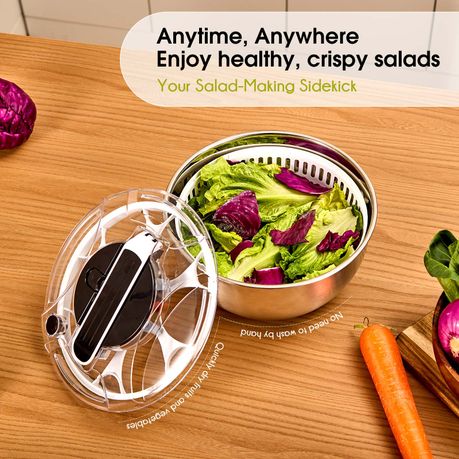 Chenshia 3.5L Steel Stainless Salad Spinner