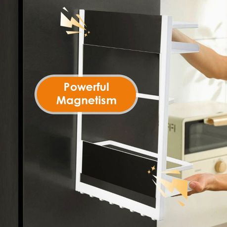 Chenshia Magnetic Storage Refrigerator Shelf-Spice Rack Kitchen Organizer - White