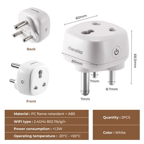 2Pack 16A Heavy-Duty Wi-Fi Power Socket