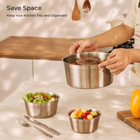Stainless Steel Nesting Food Storage Container - Set of 5