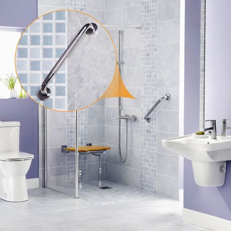 2-Pack 40cm Stainless Steel Bathroom Safety Handrails