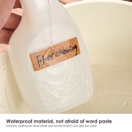 Waterproof Cork Labels 132pc Stickers with Pen for Organizing-2 SIZE