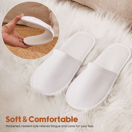 10pc White Disposable Slippers