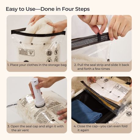 12 Pack Vacuum Storage Bags with Electric Pump