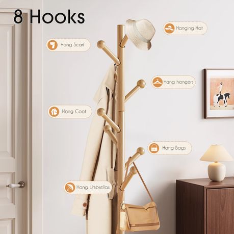Solid Wood Freestanding Coat Rack