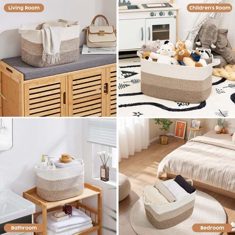 Cotton Rope Woven Storage Baskets - 4 Pack