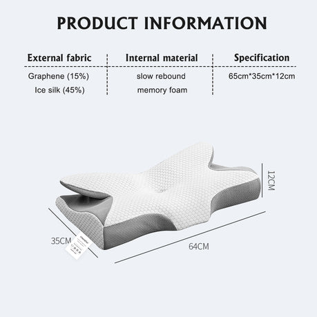 Grey Memory Foam Cervical Pillow