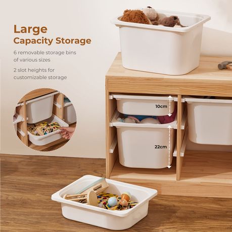 Kids Toy Organiser with 6 Storage Bins