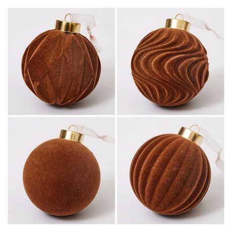 Chenshia 12Pc Velvet Pendant Decor Ball Shatterproof Ball Ornament Set