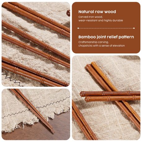 Reusable Wooden Chopsticks Gift Set - 5 Pairs