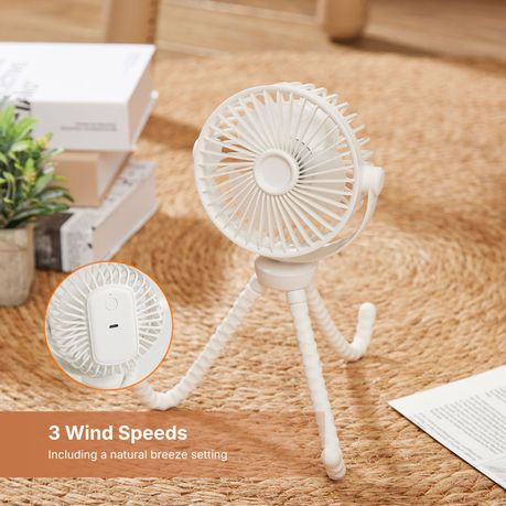Chenshia 3 Speed Rechargeable Portable Desk & Stroller Fan Flexible Octopus