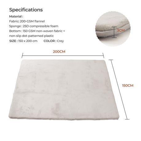 Extra-Thick Foam Baby Play Mat - Ultra Soft - 2m x 1.5m