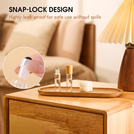 10ml Bamboo Travel Bottles Refillable Glass Roller Set