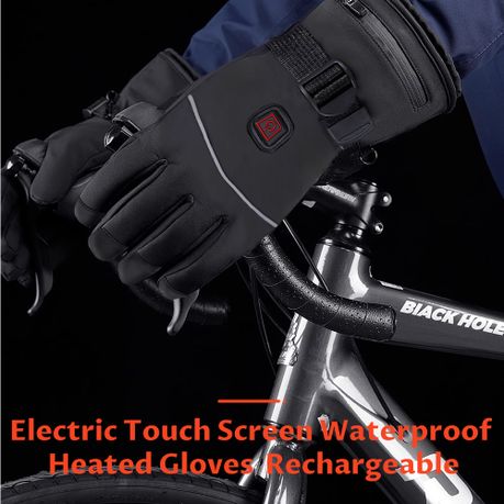 Rechargeable Heated Gloves - Touch Screen Waterproof Winter Mittens