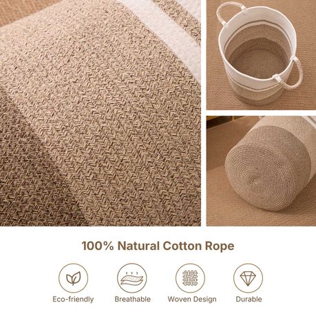 Laundry Hamper - Woven Cotton Jute Basket