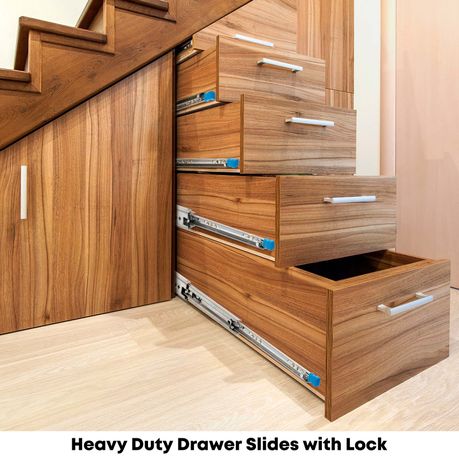 Chenshia 120kg 2Pc Heavy Duty Locking Drawer Slides