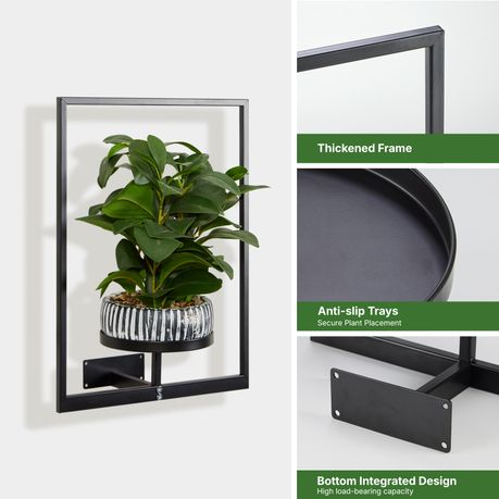 3-Pack Metal Wall Indoor Plant Stand & Frame Hanging Plant Pot Rack