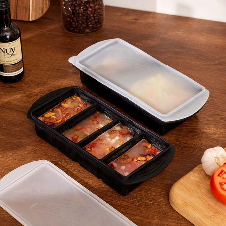 Leakproof Meal Prep Silicone Food Freezer Molds - 2-Pack