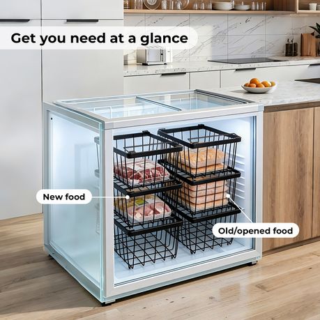 4-Piece Metal Freezer Storage Basket Set
