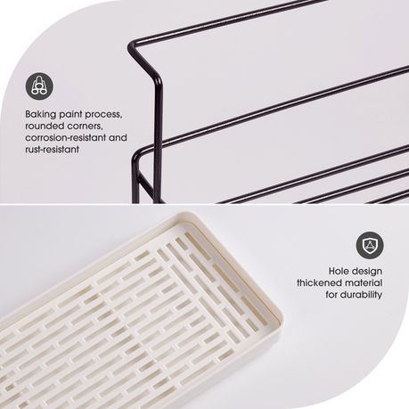 2-Tier Bottle & Cup Drying Rack with Drain Tray
