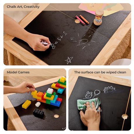 Wooden Kids Sensory Activity Table Set