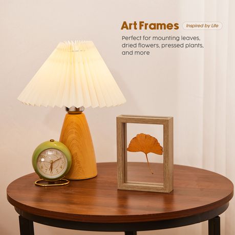 Beige Double-Sided Transparent Wooden Photo Frames - 2-Pack