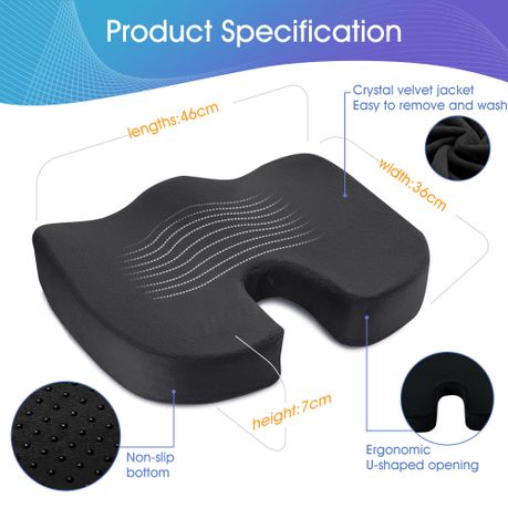 Ergonomic Gel Cushion Seat - Black