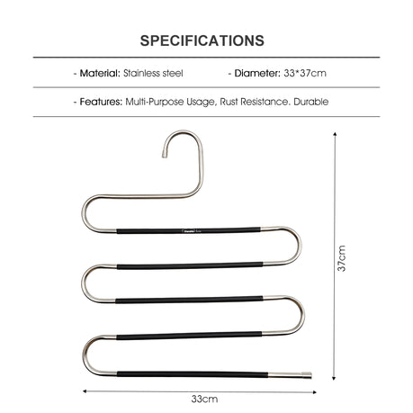 Stainless Steel Multi Trouser Hangers - 4-Pack