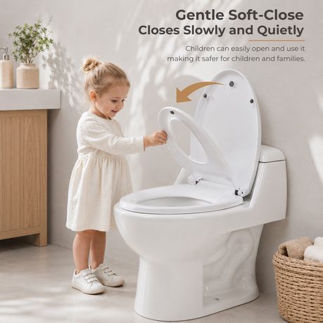2-in-1 Toilet Seat with Built-In Toddler Seat - V Shape