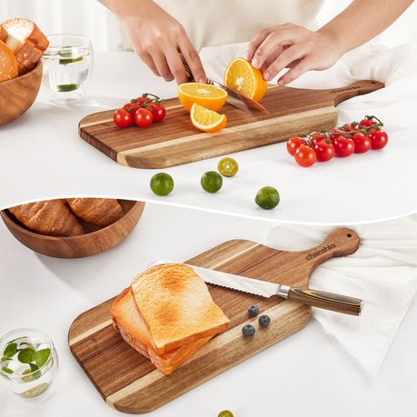 Chenshia Acacia Wood Chopping Steak Charcuterie Board Cheese & Serving Tray