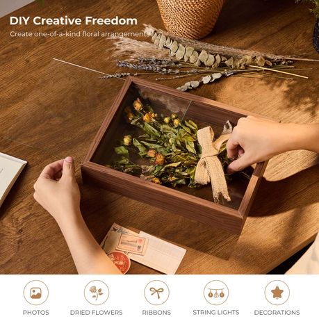 2pc A4 Double-Sided Glass Display - Dark Brown