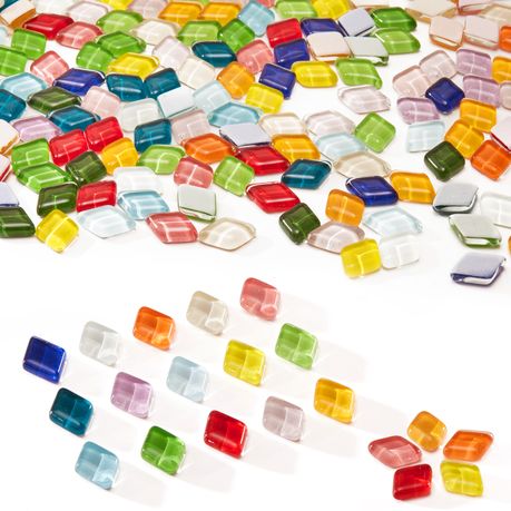 356pc Diamond Crystal Glass Mosaic Tiles Rainbow Craft DIY Decor