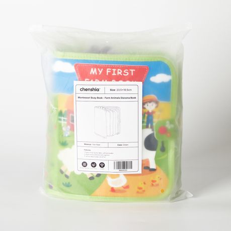 Montessori Toddler Farm Book 10-Page Kids Sensory Play & Learn Book