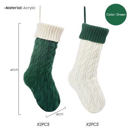 Green Knitted Christmas Stockings