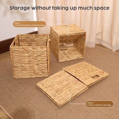 Hyacinth Woven Storage Baskets - 4 Pack